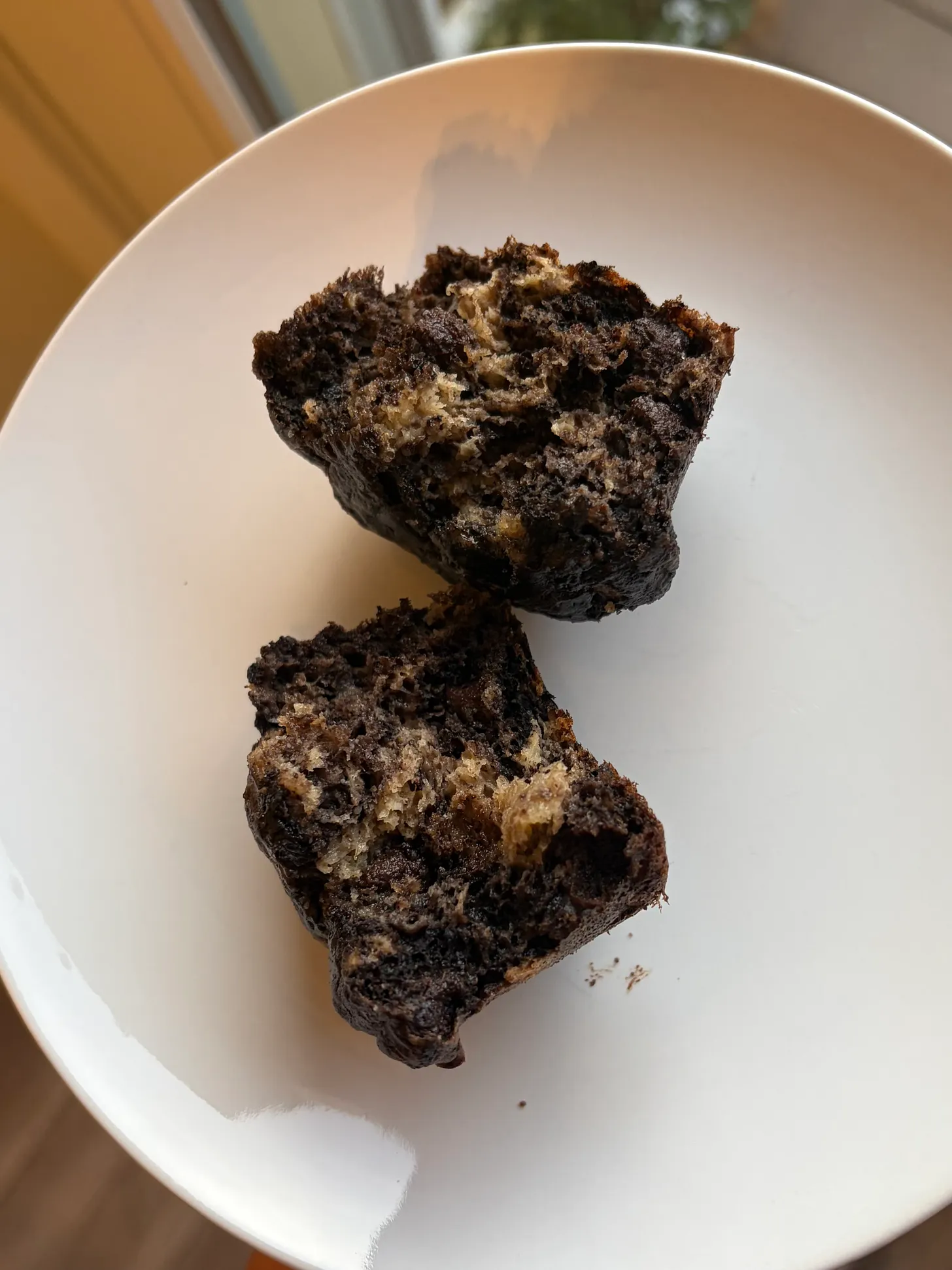 Marble protein banana muffins with sea salt